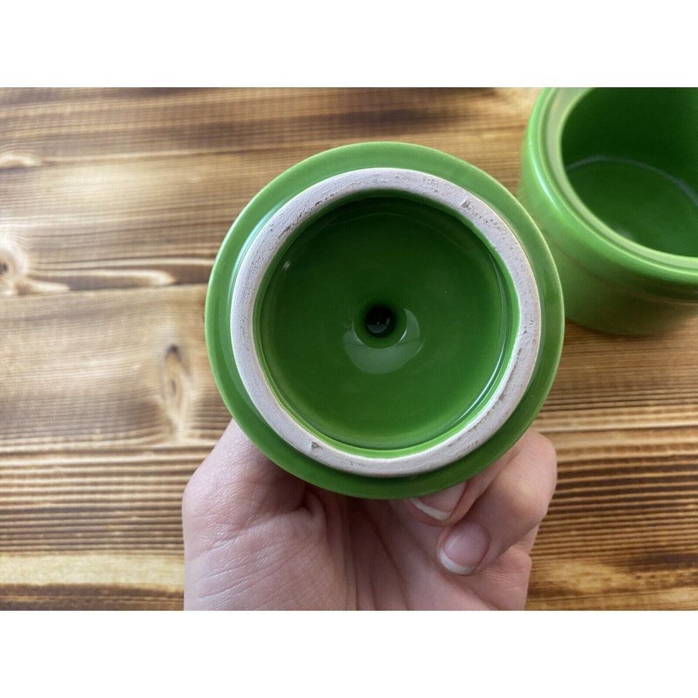 Fitz and Floyd Vintage Kelly Green Sugar and Creamer Set‎ With Lid - Picture 8 of 9